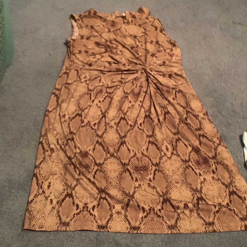 I am selling a snake print dress it goes down to the knees